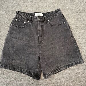 Abercrombie & Fitch The Loose Short Curve Love High Rise Sz 26/2 Black Denim Y2K